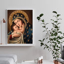 Hand Painted on Canvas DIY Virgin Child Oil Paint By Numbers Drawing Kit Craft