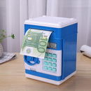 Automatic Electronic Piggy Bank ATM Password Money Box Saving Box (Blue)