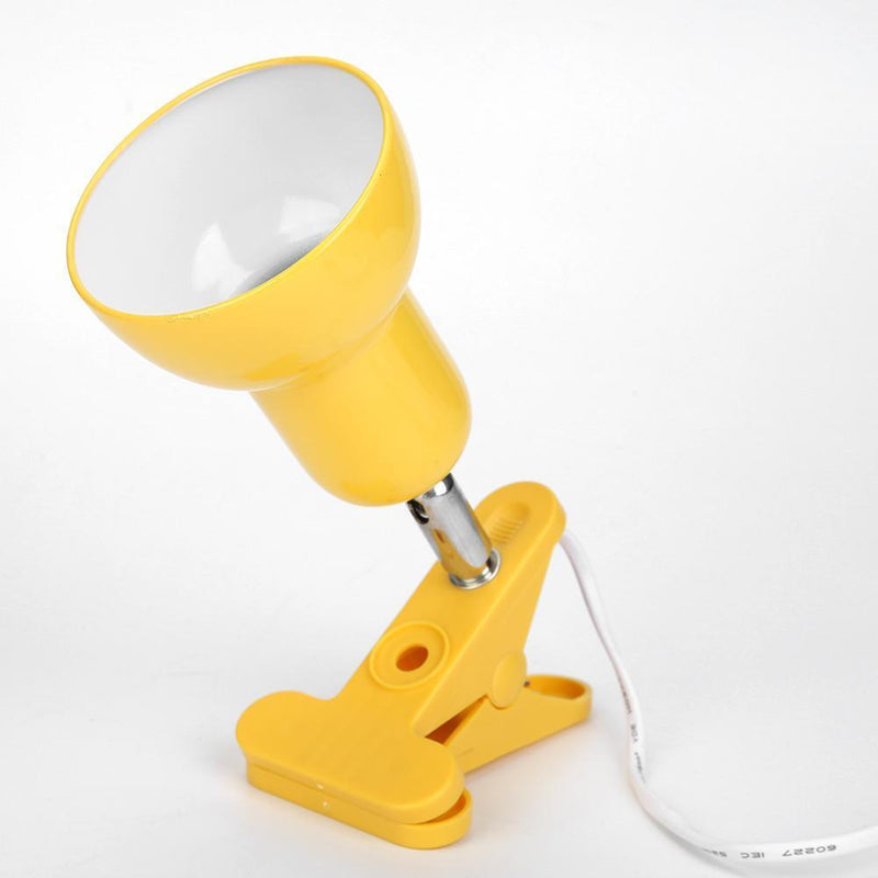 2pcs E27 Light Base Reptile Clip-on Lamp Bulb Holder EU Plug(Yellow)