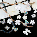 Art Rhinestones Kit Jelly Bear Shape Multi Shaped White Flower Nail Art Charms