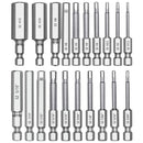 20Pcs 1/4" Magnetic Hex Head Allen Wrench Screwdriver Drill Bit Set Metric & SAE