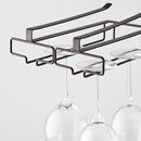 Metal Wine Rack Glass Holder Hanging Shelf Goblet Store Organizer (Black) Newly