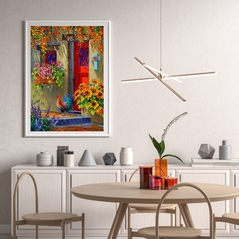 Backyard Flower Oil Paint By Numbers DIY Wall Art Craft Coloring Drawing fo