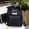 Women PU Leather Lovely Cartoon Cat Printed Backpack Shoulder Bag(Black)