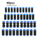 40pcs Pneumatic Fittings Straight Quick Connector Air Water Hose Pipe Tube