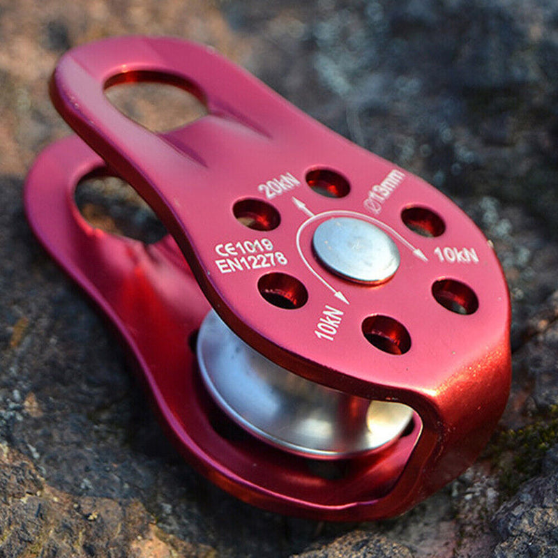 Outdoor Bearing Lifting Climbing Fixed Rope Pulley Equipment (Red) Newly