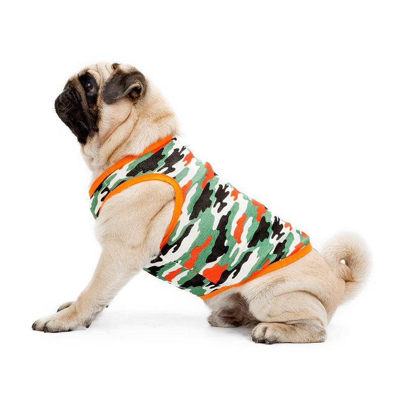 Camouflage pet shirt dresses summer cotton dog puppy vest spring outfit