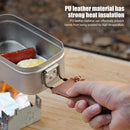 2pcAnti-Scald Anti-Slip PU Leather Frying Pan Handle Protective CoverBrown