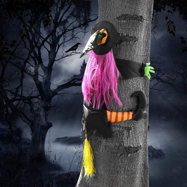 Witch Props Crashing Witch Into Tree Outdoor Decoration Halloween Decorations