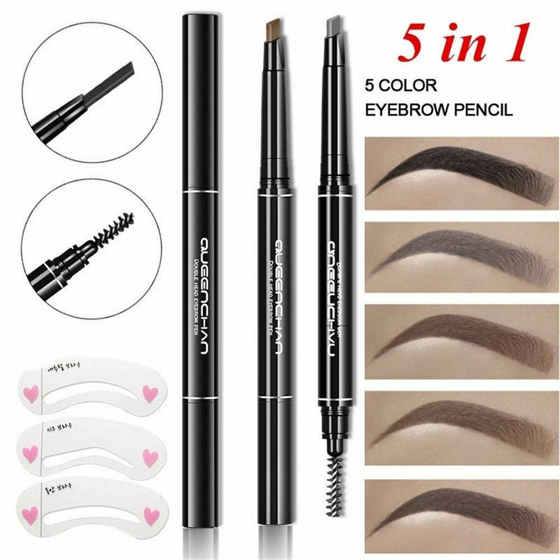 Eyebrow Pencil With 5 Colors Refill Lead Brow Tattoo Pen Automatic Rotate