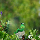 Tortoise Caterpillar Frog Sculpture Micro Landscape Flowerpot Statue (C) Newly