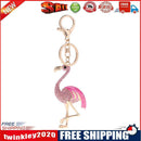 Animal Bird Key Chains for Car Rhinestone Bag Pendant Women Keyring(Pink)