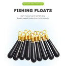 30pcs Fishing Floats Copper Rubber Bobber Fishing Float Rotation Buoy (L)
