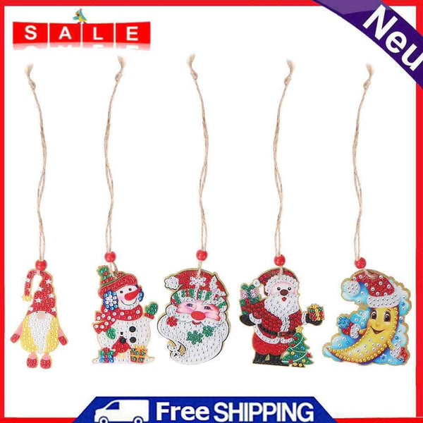 Christmas Diamond Pendant 5D DIY Mosaic Kit Double-Sided Rhinestone Decorations