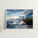 Lighthouse Drawing Frameless DIY Oil Paint by Numbers Canvas Home Decor Kit