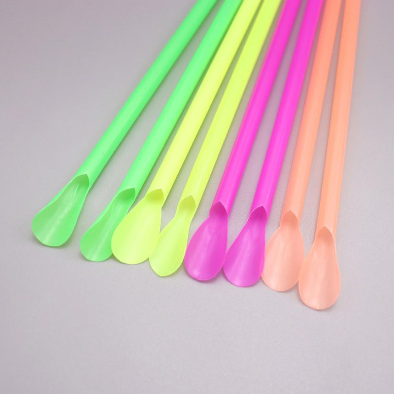 Portable Scoop Straws - Safe BPA Free Plastic Material Random Color Straws