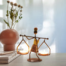 Creative Retro Metal Candle Holder Home Romantic Candlestick Ornaments (C) Newly