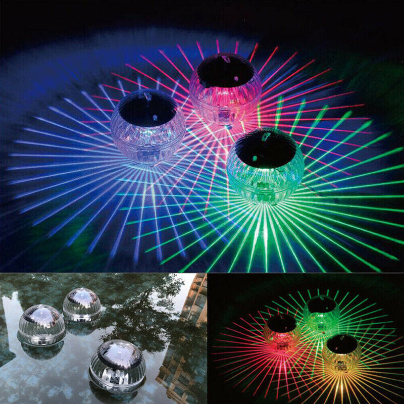 LED Solar Waterproof Floating Ball Lights Kids Bath Tub Toys Party Decoration