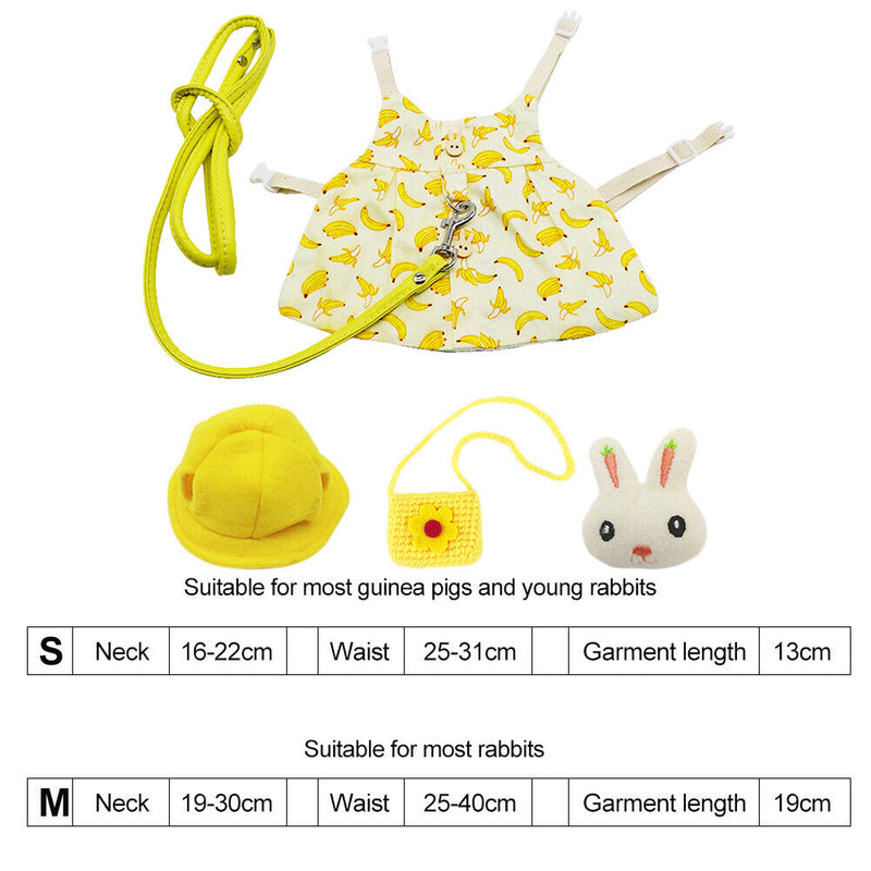 Small Animal Harness Vest Leash Set Comfort Clothes Outdoor Travel Chest St