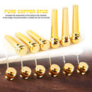 6pcs Guitar Strings Nails Copper Acoustic Guitar Bridge Pins Nut Fixed Cone