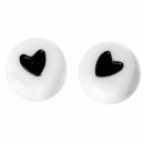 50stk x Schwarz weiß &Love Herz Valentin Acryl Rund P V5Y5 und X6I2 Flach S0Y4