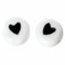 50stk x Schwarz weiß &Love Herz Valentin Acryl Rund P V5Y5 und X6I2 Flach S0Y4