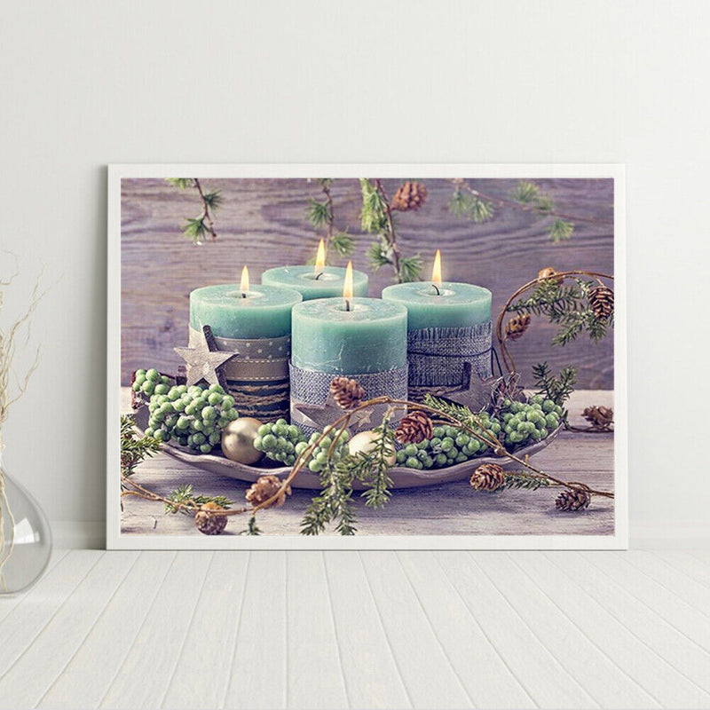 Oil Paint By Numbers Candle Frameless Picture Craft Kit for Home Living Room