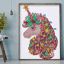 5D DIY Partial Drill Special Shape Unicorns Rhinestone Drawing Decoration Kit