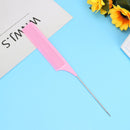 Fine-Tooth Metal Pin Tail Comb Plastic Hair Styling Hairdressing Dyeing Bru