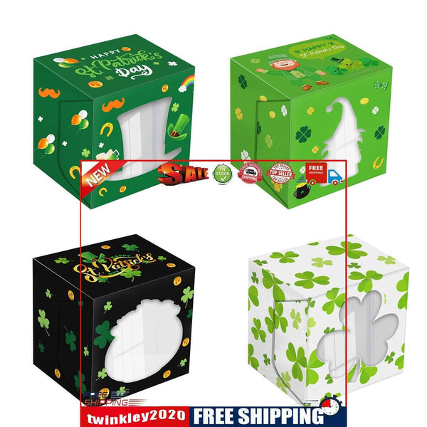 Treat Boxes 12 Pieces St. Patricks Day Cupcake Treat Boxes with Window