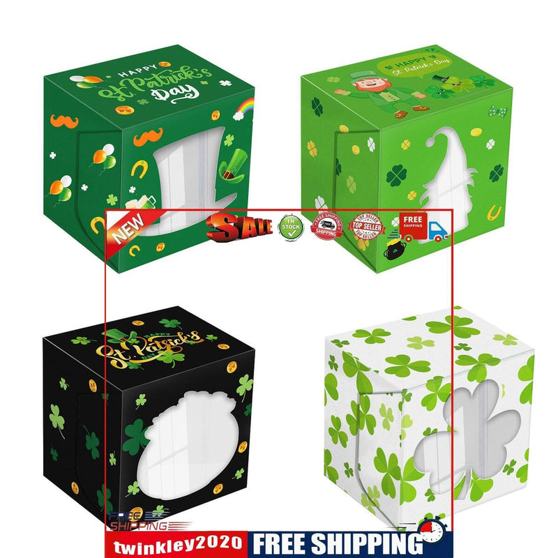 Treat Boxes 12 Pieces St. Patricks Day Cupcake Treat Boxes with Window