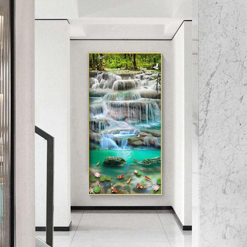 Waterfall Oil Paint By Numbers DIY Handpainted on Canvas Wall Art Picture Crafts