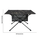 Outdoor Folding Table Net Pocket Coat Oxford Cloth Desk (Black Camouflage) Newly