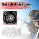16pcs 18 inch Reflective Car Motorcycle Wheel Rim Stripe Stickers (White) Newly