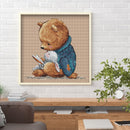 11CT Printed Partial Cross Stitch DIY Bear Rabbit Hand Painting Room Decoration