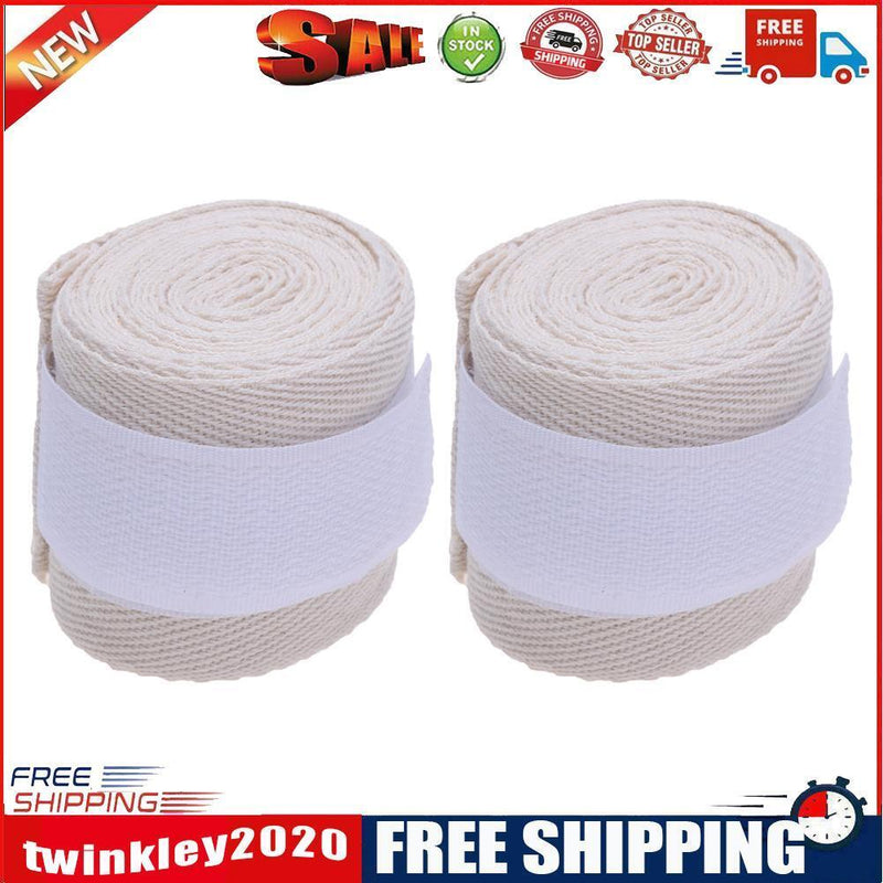 2pair2.5m Sports Cotton Kick Boxing Bandage Sanda Wrist Hand Gloves (White)