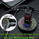 QC 3.0 USB Port Fast Car Charger Socket Outlet Adapter PD 12/24V Phone F Y7T4