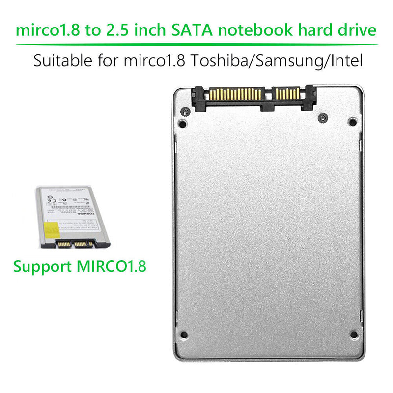 Aluminum Alloy USATA Micro 1.8 inch SSD to 2.5 inch SATA Adapter Hard Drive Case