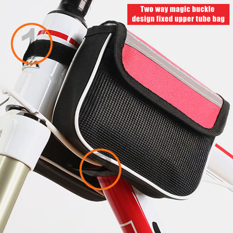 Mountain Bike Saddle Bag Frame Front Top Tube Cycling Phone Case Bicycle Pouc