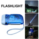 Portable 3 LED Flashlight Hand Crank Torch for Camping Light Outdoor Hiking Tool
