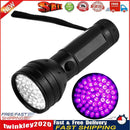Ultraviolet Torch Waterproof 395-400nm 51 LED UV Detection Flashlight Lamp Newly