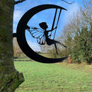 Iron Metal Fairy Silhouette Artwork for Wall Decor Garden Home Decor (B) Newly