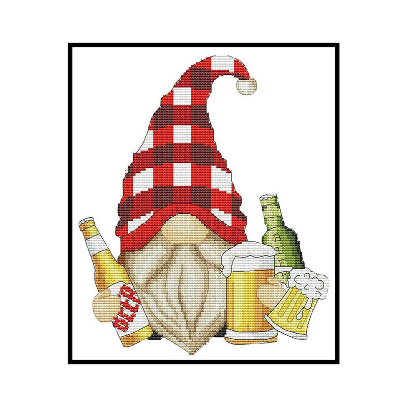 14CT Counted Partial Embroidery Set Beer Goblin Needlework DIY Cotton Art Craft