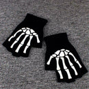 1 Pair Skeleton Cycling Gloves Outdoor Sports Bicycle Finger Gloves M3T2 C4G0