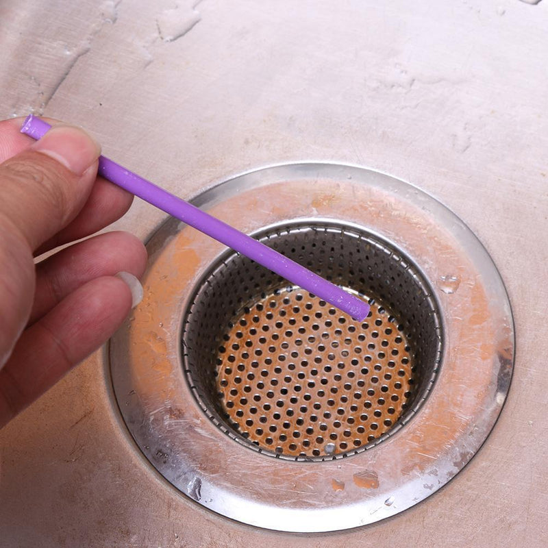 12pcs/Set Sticks Decontamination Kitchen Bathtub Sewer Cleaner Rod (Purple)