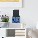 Phone Wall Mounted Holder with Plug Charging Sundries Organizer Box (Blue) Newly