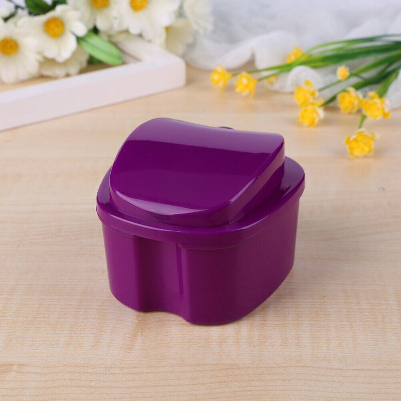 Dental False Teeth Storage Box Container Cleaning Teeth Case with Hanging N