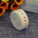 5 Yards/Lot Hooked With Love Printed Cotton Ribbons DIY Sewing Label Tags Newly