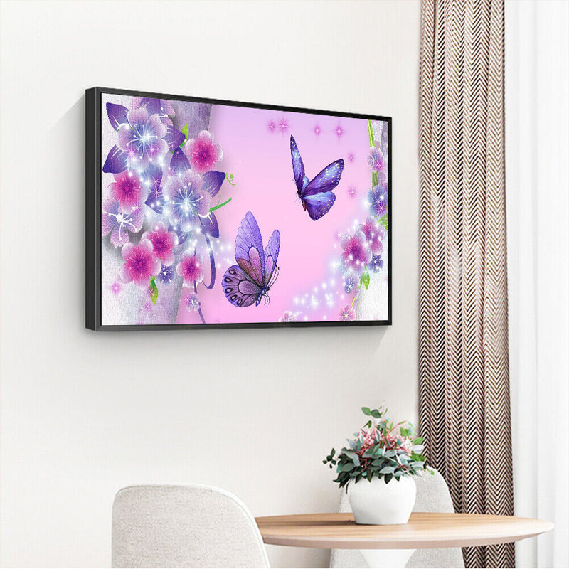 Flying Butterfly 5D DIY Full Round Diamond Painting Rhinestones Digital Mosaic