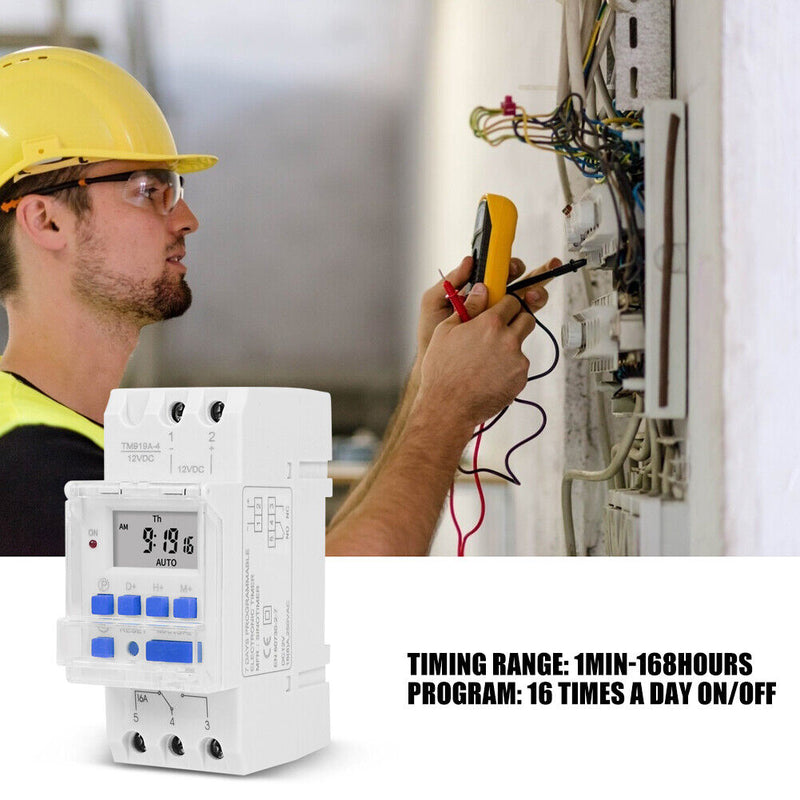 TM919A-4 Time Control Relay Weekly Programmable Digital Timer Switch (12V)